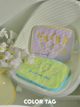 COLOR TAG Computer Bag (Soft) Original Double-sided Quilted Flower Embroidery Spring Summer iPad Bag Storage