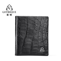  Gothic American crocodile leather wallet mens leather short light luxury brand vertical fashion multi-card two-fold wallet