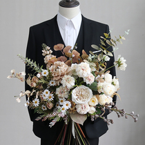 Simulation silk flower home TV cabinet placement restaurant table decoration Photography hand-held props Bride wedding travel