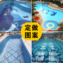 Swimming pool mosaic tile small block pool bottom pattern puzzle Dolphin toilet background wall customized custom-made