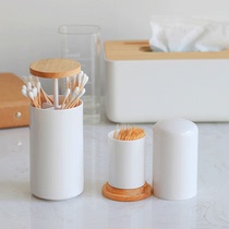 Toothpick box household personality creative automatic pop-up push toothpick cotton swab integrated cotton swab box portable