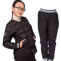 Childrens clothing girls down jacket set 2020 new childrens baby big child warm liner with school uniform two-piece set
