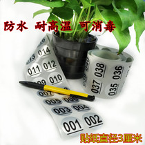 30mm serial number 01-999 digital silver waterproof sticker glass water bottle box number stickers