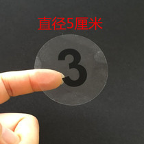 1-30 digital hao ma tie finishing stickers 5cm transparent waterproof number mark number table stickers