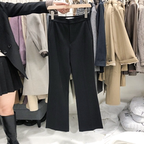 vox Korean version of high waist stretch plus velvet suit pants womens autumn and winter 21 new temperament is thin and sagging foreign style Micro Lamas pants