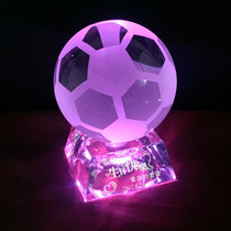 Crystal football model game souvenir 10-year-old boy 13 son 18 adult 17 birthday gift creative lettering