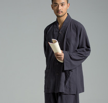 Ciyuan original Monk suit suit men and women Chinese style cotton linen dress small gown coat short coat YXS02-307