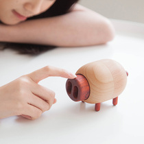 Wooden Piggy Music Box Little Girl Childrens Customized Creative Birthday Gift for Girlfriend Sky City Music Box