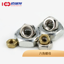 Nickel-plated hexagon nut galvanized lock nut screw cap M2M3M4M5M6M8M10M12M16M24