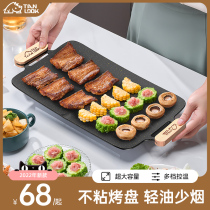 Electric barbecue grill household smokeless barbecue electromechanical grill plate shabu-baked Korean multi-functional indoor hot pot all-in-one barbecue plate