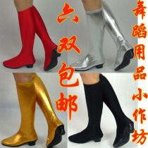 Ethnic minority Mongolian shoes Tibetan dance shoes Womens dance stage performance shoes elastic high tube square dance boots