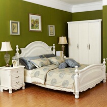 ou shi chuang Wood princess bed double white idyllic French light luxury 1 8 meters minimalist modern master bedroom