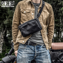 Head layer cowhide small bag trend dual-use calfskin leather shoulder bag Simple Men bag leather wrist bag hand bag