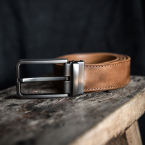 Hand-made first-layer cowhide belt vintage plant-tanned pure cowhide pin-Button Mens overalls Old real leather pants belt