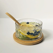 Simple Japanese glass breakfast cereal bowl ice cream yogurt bowl pudding cup dessert bowl home snack bowl