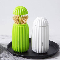 Automatic pop-up toothpick cylinder toothpick box personalized toothpick pot cute press European creative simple home restaurant