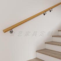 Household solid wood wall stair handrail kindergarten childrens safety handle indoor loft villa elderly non-slip Wood