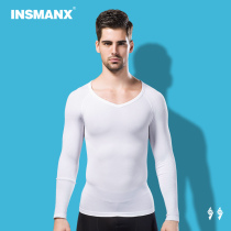 INSMANX mens shapewear underwear collection waist and belly bunches chest styling tight and warm beating undercoat long sleeve autumn and winter autumn clothes