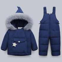 Baby down jacket suit Anti-season clearance boys children baby two-piece set 1-3 years old girl outfit winter style