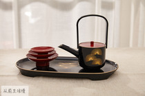 Japanese Imported Mountain China Lacquer Gold Leaf gold leaf Painted Butler Suger Suit Butler Sutter Japan Style Wine With Wine Pot Wine Cup