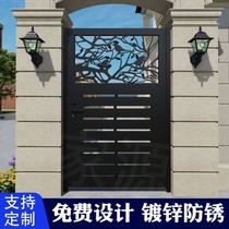 Iron gate courtyard door Villa small courtyard door courtyard fence double open door rural door outdoor village single door