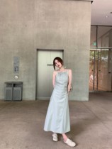 The little Jungrant Britney Spears is a cold and beautiful hanging temperament cotton jumping-neck dresses womens summer new display slim dress