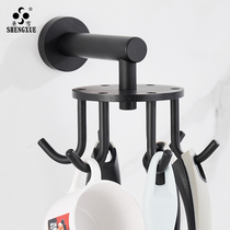 Punch-free activity multifunctional clothes hook kitchen adhesive hook rotatable space aluminum clothes adhesive hook Hook row hook