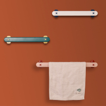  Manliang towel rack Punch-free bathroom Kitchen rag rack Towel bar bathroom rack hanging bath towel rack