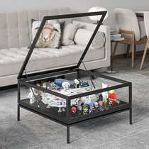 Nordic storage small apartment tempered glass coffee table hand model coffee table living room multifunctional Lego display cabinet