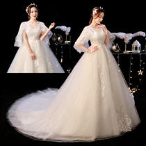 Pregnant women wedding dress forest Super fairy dream wedding dress 2021 New tailing temperament little bride high waist Korean version