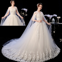 Wedding dress 2021 New tailing temperament Bride wedding dress Super fairy dream little man thin thin shoulder