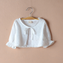 Summer new childrens clothing baby baby air-conditioned shirt girl cotton shawl top thin coat 7-point sleeve tide