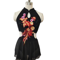 Pole dance performance costume ballet dance practice suit spandex skirt Rubiks cube gymnastics skirt ring skirt jumpsuit sleeveless