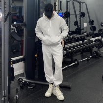 Sports suit men's and women's hooded vests and trousers training loose lovers casual autumn and winter fashion fitness clothing