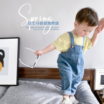Baby Strap Pants Spring and Autumn Childrens Pants Tide Korean Childrens Wear 2021 Autumn Boys jeans Baby suspenders