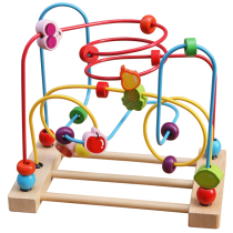 Muqu wooden large-size beaded beaded string building blocks hand-eye coordination childrens early education infant educational toys