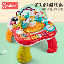 Childrens multi-function early education game table Puzzle baby toy table Toddler baby learning table 1-3 years old boys and girls 6