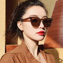 Sunglasses womens 2022 new sunglasses summer seaside sunscreen tea color glasses driving bigotic mirror anti-UV wave