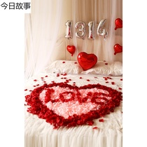 Simulation rose petals new house decoration wedding supplies birthday romantic scene wedding decoration wedding room Surprise Room