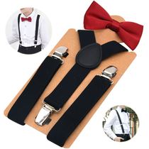 Korean version of the mens and womens universal strap clip bow tie suit suspender belt medium and large childrens pants strap non-slip elastic sling