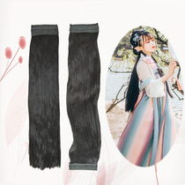 High temperature silk straight hair material thickened fluffy single head double head plug straight hair row Matte long hair wire disc hair styling hair piece