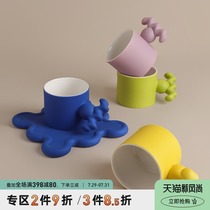 Beihanmei ceramic coffee cup ins water cup Teacup set Office household cup and saucer Exquisite personality mug