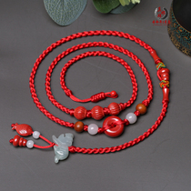 2022 tiger born year red waist chain female natural Emperor cinnabar red belt Mens Style safe Tiger New