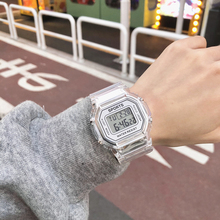 Часы « Единорог» Woman Ins Wind White Учащиеся средней школы Корейская версия Black Technology Ледник Белый квадрат Электронные часы Мужчины