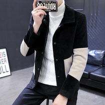Woolen jacket men 2021 autumn and winter New Korean trend casual handsome mink velvet short windbreaker jacket