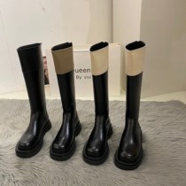 ITSK boots female winter boots but knee boots plus velvet Little Black Knight boots
