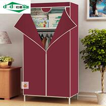 (Zipper style)Simple wardrobe dust-proof storage single small wardrobe steel frame assembly hanging clothes kitchen dormitory hanger