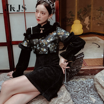 Cheongsam women autumn and winter 2022 new young national tide Chinese style women's Republic of China style retro modified dress