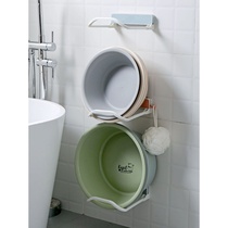 Pot frame wall hanging basin rack toilet hanging basin artifact wall-mounted washbasin storage rack foldable retractable Basin