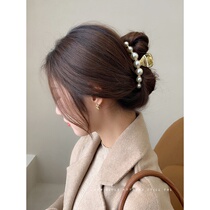 Metal French large pearl grab clip Shark clip Net red personality ins grab hair clip back of the head wash hair accessories tide